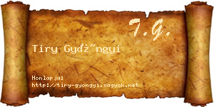 Tiry Gyöngyi névjegykártya